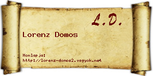 Lorenz Domos névjegykártya